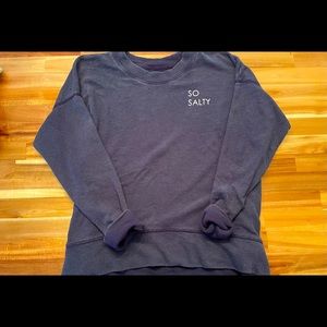 Aerie Navy So Salty Crewneck Sweatshirt Size XS